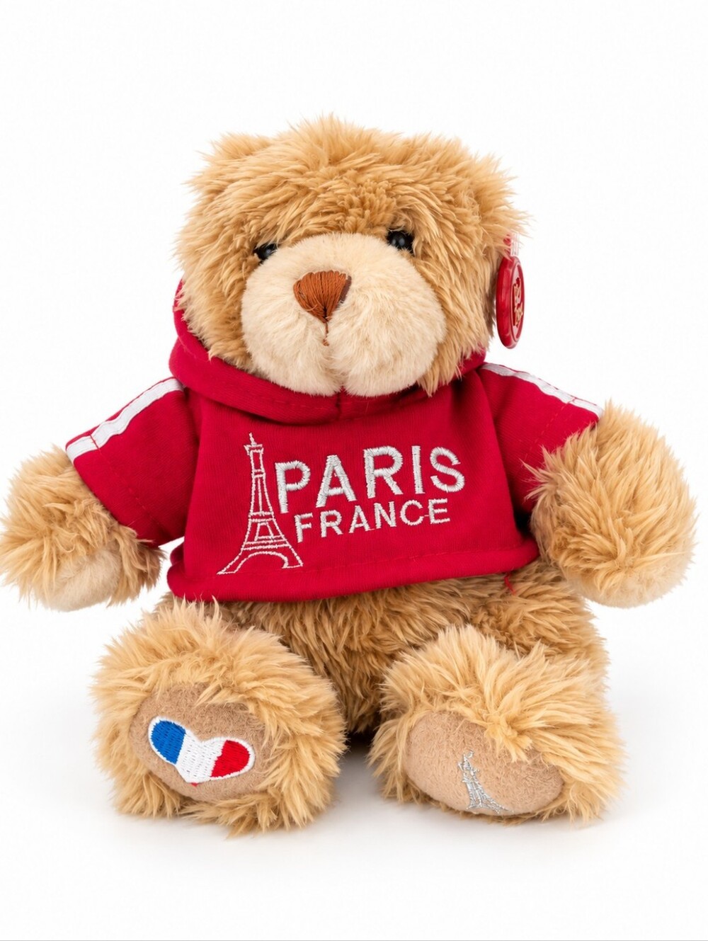 Keel Toys Paris France Teddy Bear Plush โ Red Hoodie